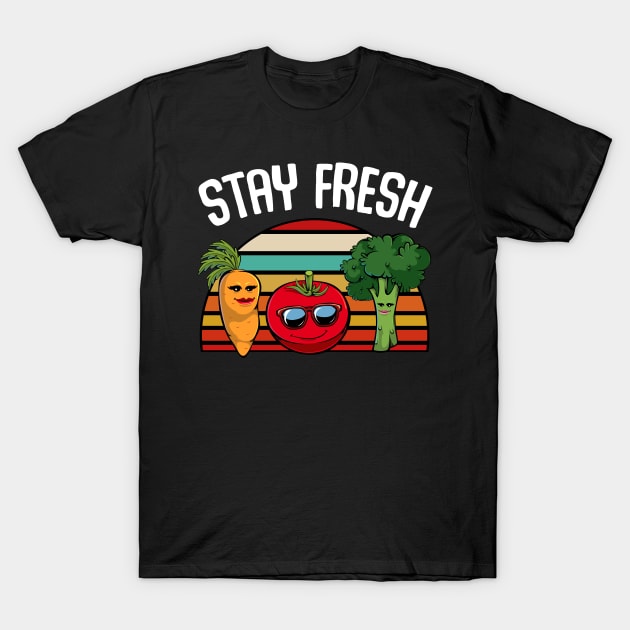 Carrots - Stay Fresh - Vegetables Carrot Tomato Broccoli T-Shirt by Lumio Gifts